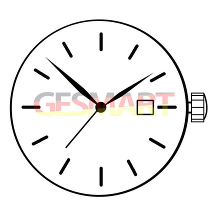 Ronda 774 Quarzuhrwerk, Datum bei 3/6