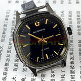 Shanghai Manual Mechanical Watch Golden Nail Black Dial Octagonal Case 17 Jews