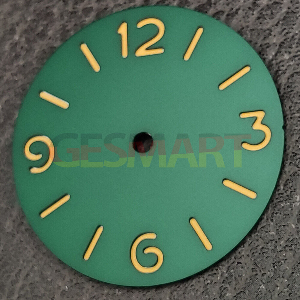 Green luminous watch dial by ST3600 for ETA6497/6498 movement, ideal for precise watchmaking.