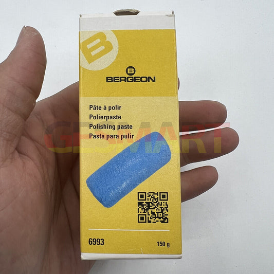 Bergeon 6993 polishing paste for finishing watch accessories with a polished mirror shine.