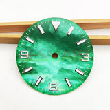 28.5mm Green Lume Numberal Watch Dial for NH35 4R35 Movement