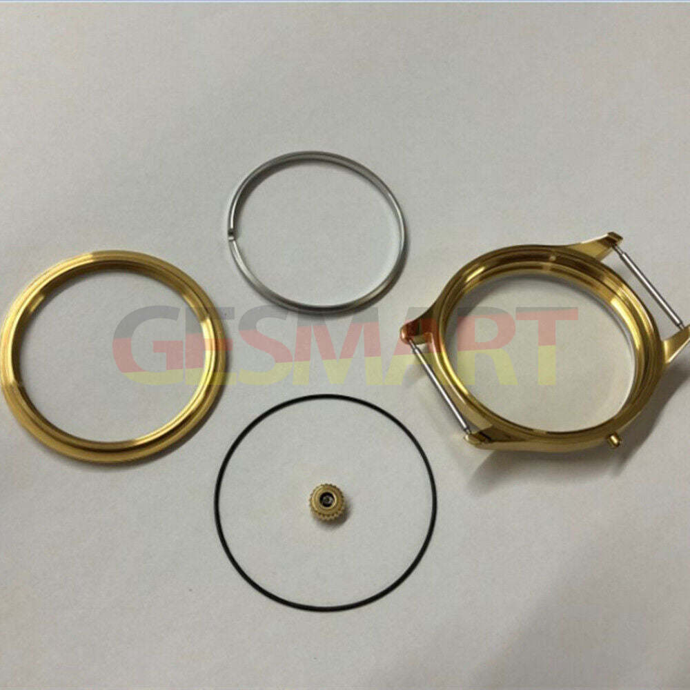 44mm golden 316L stainless steel watch case for Seagull ST3600/ST3621 & ETA6497/6498 movements.