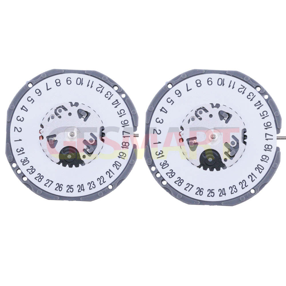 Hattori Epson TMI VJ34 quartz watch movement showing date at 3 and 6 o?clock, Japan made precision.