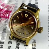 Shanghai Manual Mechanical Lady Watch Golden Nail Gradient Brown Dial 3 Hands