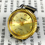 24mm Shanghai Manual Mechanical Lady Watch Golden Nail Round Golden Case 3 Hands