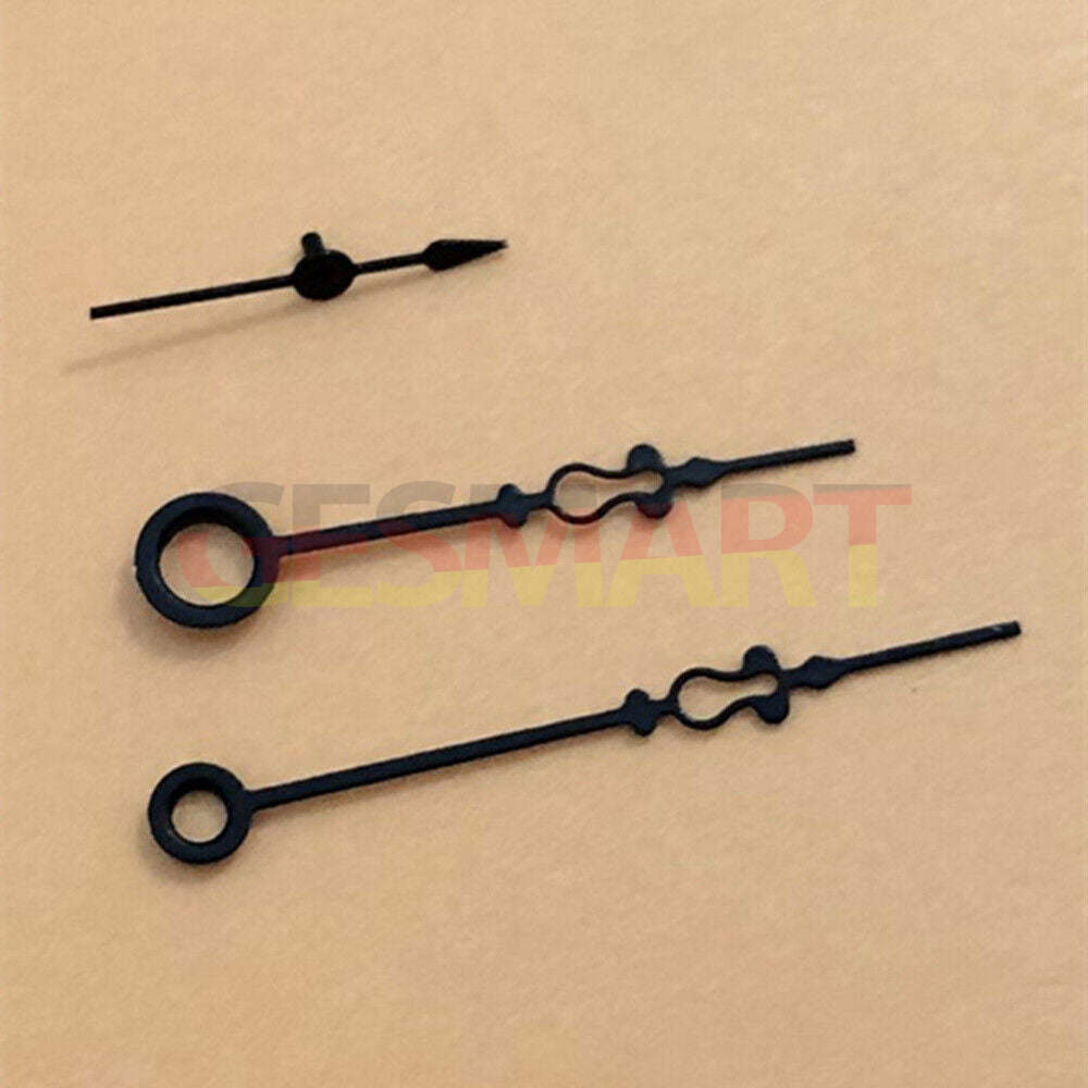 Small black floral watch hands for Seagull ST3600 movement, precise and elegant.