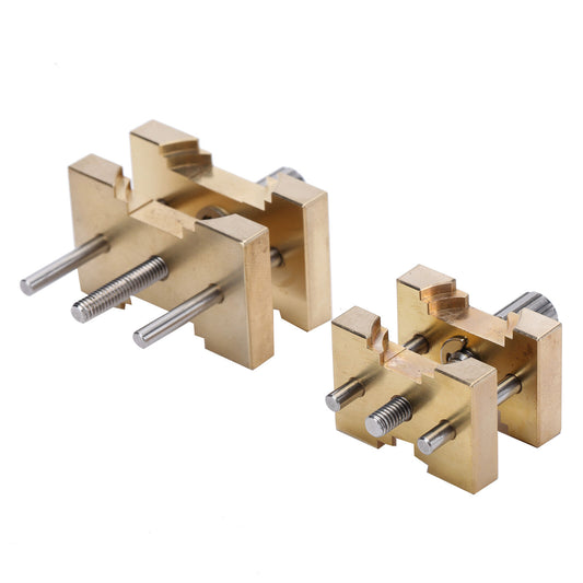 Vintage 2PCS copper watch movement holder clamps, ideal for precise watchmaker repairs.