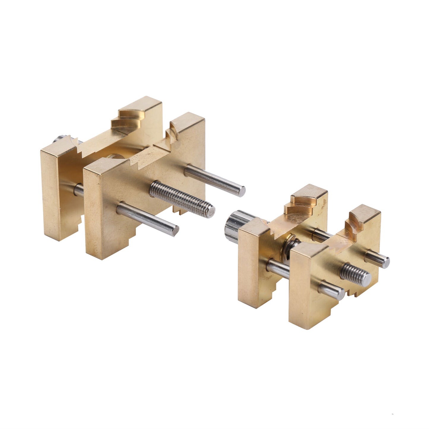 Vintage 2PCS copper watch movement holder clamps, perfect for secure and precise watchmaker repairs.