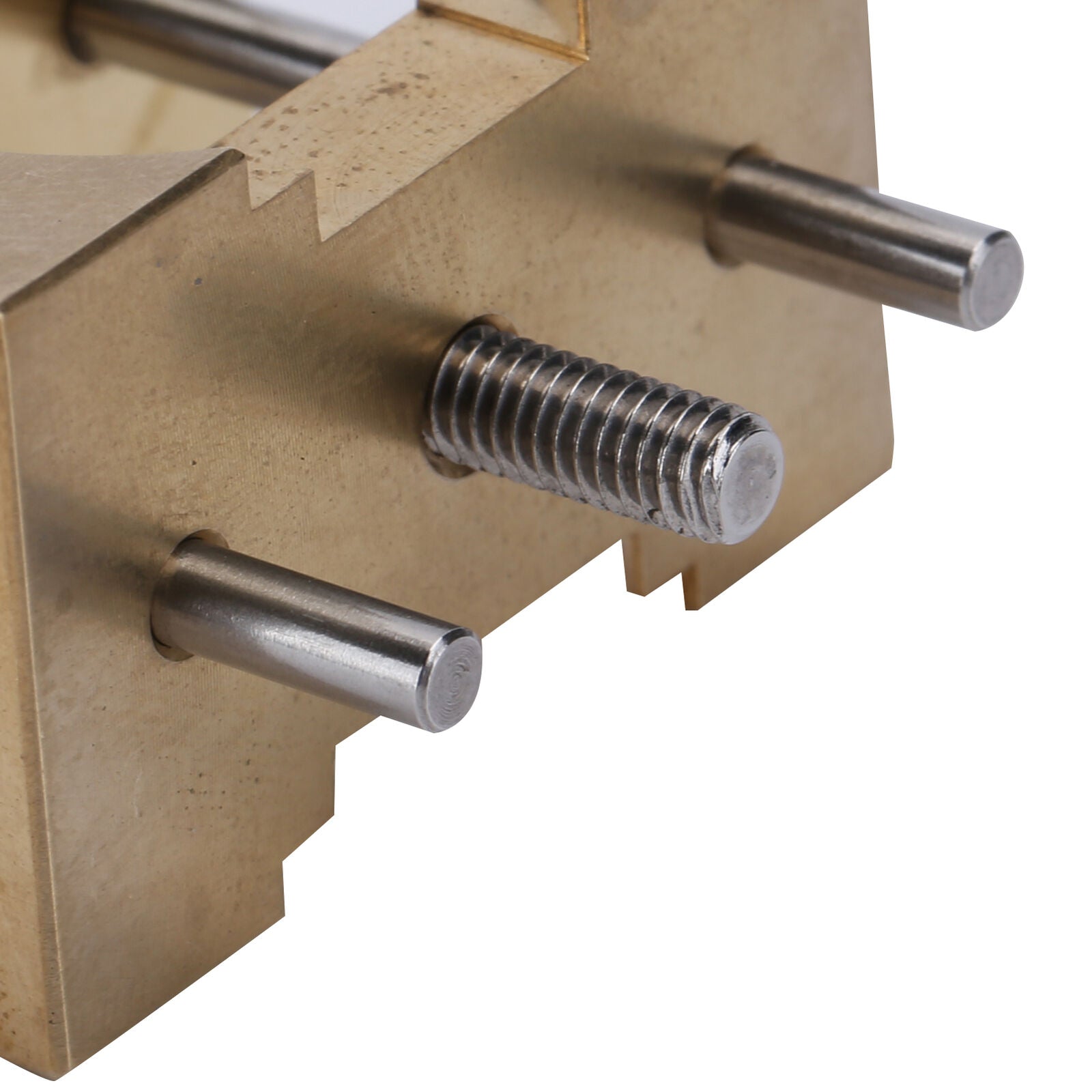 Vintage copper watch movement holder clamp for precise watch repairs, ideal for watchmakers.