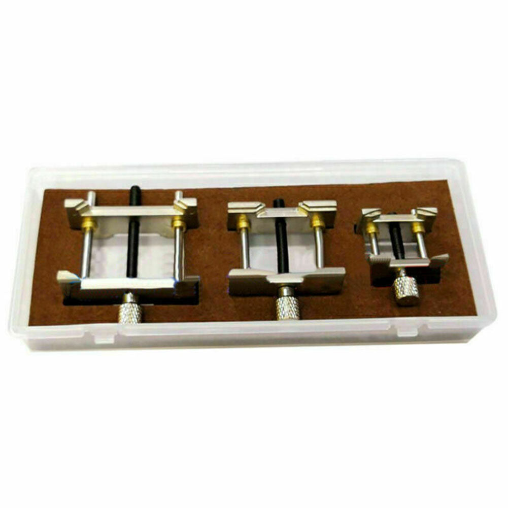 Adjustable 3pcs metal watch movement case holders for precise watchmaker repairs