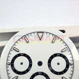 Green Luminous Matted White Watch Dial for VK63 Quartz Movement Watch Part