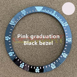 38mm/30.5mm Black Bezel Pink Graduation Ceramic Watch Bezel Insert Watch Parts