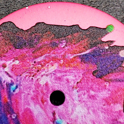 28.5mm pink oil painting watch dial with leaf design, compatible with NH35 movement for stylish watchmakers.