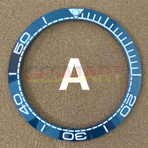 41.5mm/32.5mm Sky Blue Bezel White Font Ceramic Watch Bezel Insert Watch Parts