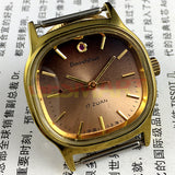 33mm Shanghai Manual Mechanical Watch Golden Nail 17 Jew Square Case Brown Dial