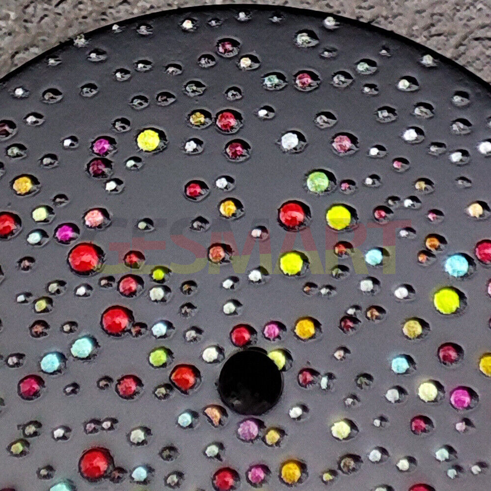 Black gemstone effect watch dial for NH35 movement, ideal for watch repairs and custom builds.