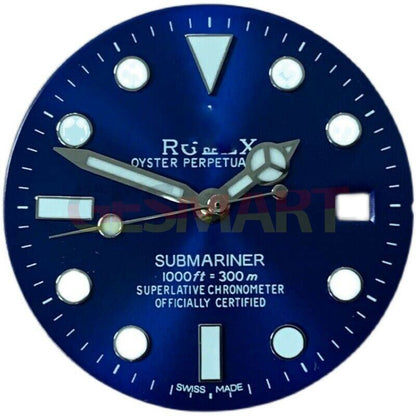 Watch Dial Blue/Green Luminous Suitable for 8215/2813/8200 RLX Dial With Hands