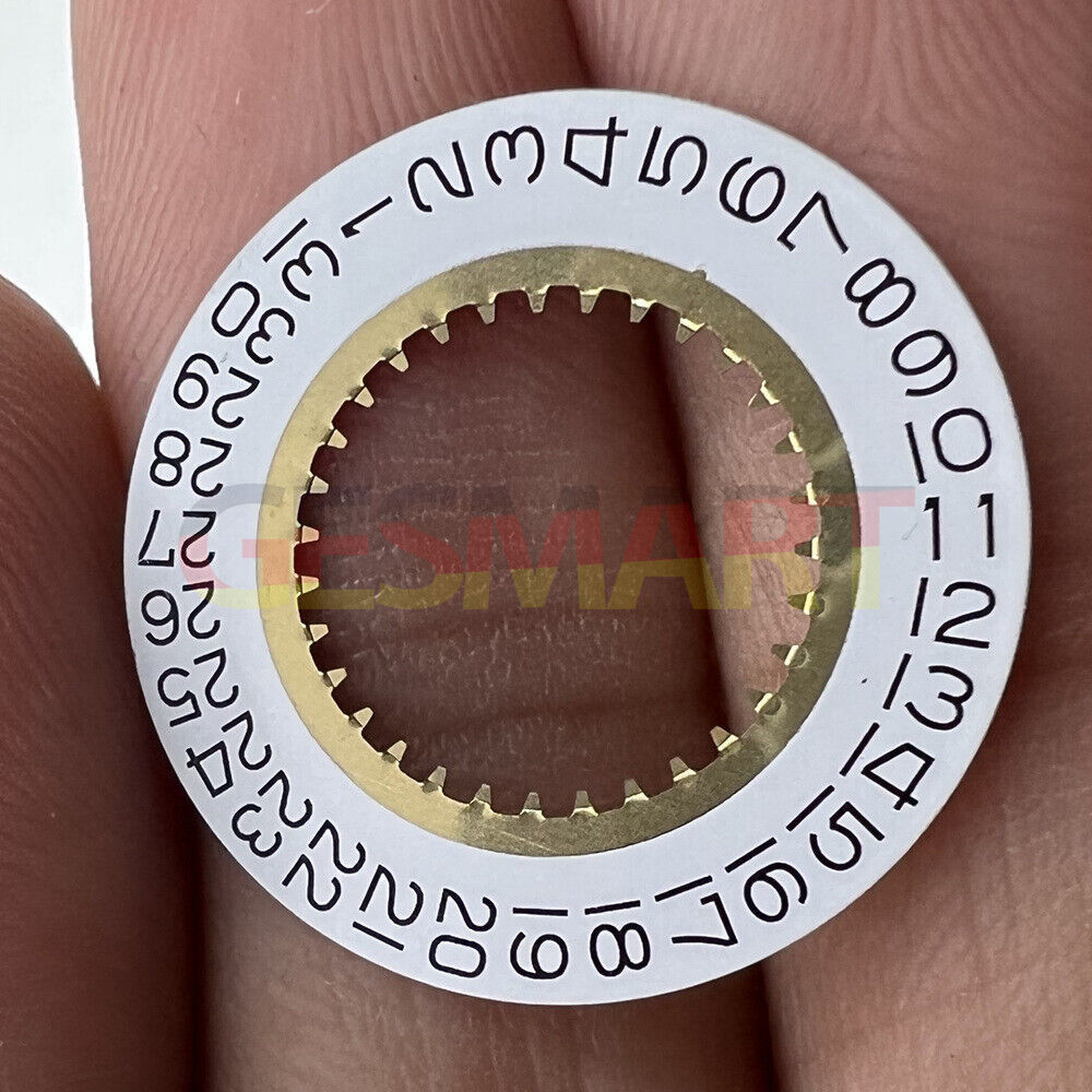 White date disk wheel showing date at 3 o'clock for Ronda 705 quartz watch movement
