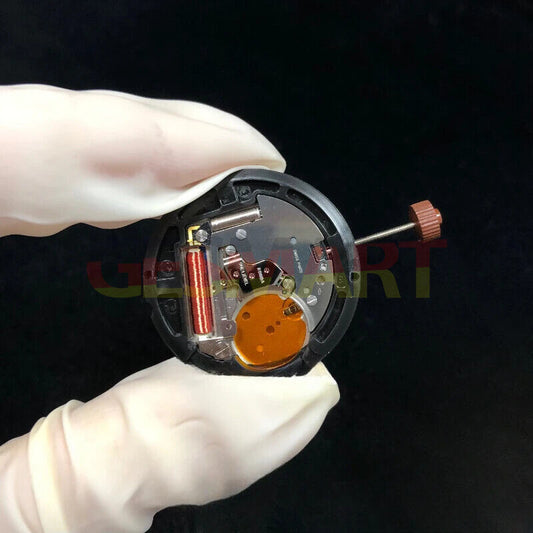 Swiss Made RONDA 517 quartz watch movement with date display at 3 and 6 o'clock positions.