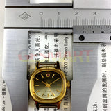 23mm Manual Mechanical Lady Watch Golden Nail Gradient Green Dial Square Case