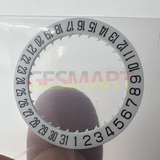 White date disk wheel showing date at 6 o'clock for Miyota 8215 8200 watch movement, generic brand.
