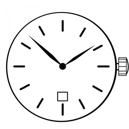 ETA F07.111 quartz watch movement with three hands and dual date display, Swiss precision craftsmanship