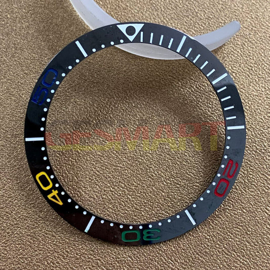 38 mm/30,8 mm Farbschrift dunkelblau Keramik Uhr Lünette Einsatz Uhrenteile