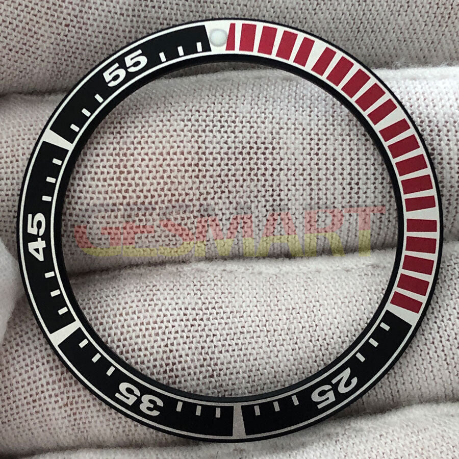 Black Radian 39.9mm/31.6mm aluminum bezel insert for watch repair and customization.