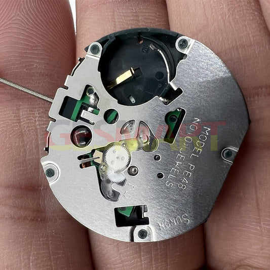 Sunon PE48 quartz watch movement with 2 hands and small second at 3 o'clock, precise timing