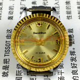 24mm Shanghai Manual Mechanical Lady Watch Golden Nail Round Golden Case 3 Hands