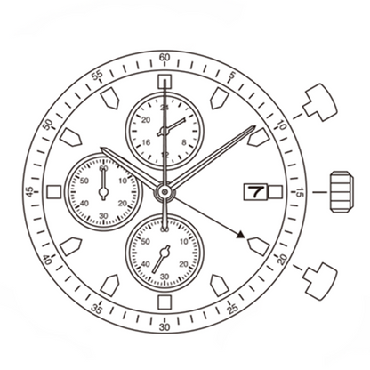 Mouvement à quartz japonais Miyota FS16, date à 3/6, fabriqué au Japon