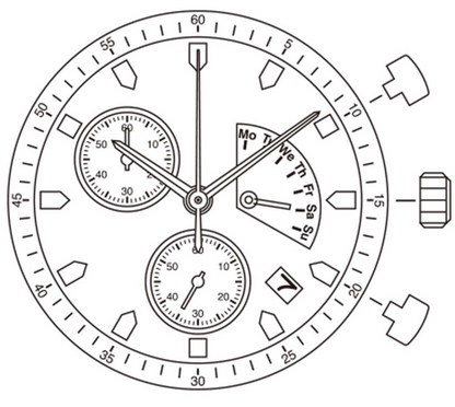 Miyota FS61 Japan Quartz Movement, precise watch component for accurate timekeeping by Miyota.