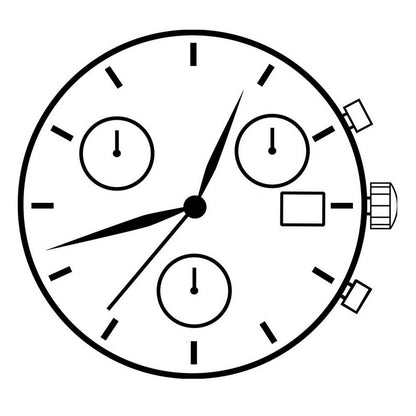 Swiss ETA G15.212 quartz watch movement with 3 hands and date, ensuring precise timekeeping accuracy.