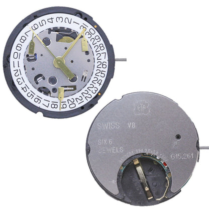 ETA G15.261 Watch Quartz 3 Hands Date 4 Swiss Movement