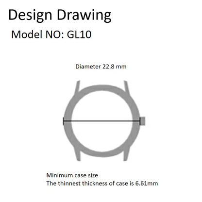 Miyota GL10 Japan quartz movement watch accessory with date window at 3 o'clock, precision craftsmanship.