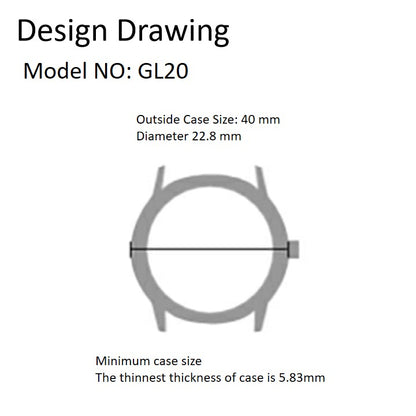 Miyota GL20 Japan quartz movement watch accessory for accurate, reliable timekeeping performance.
