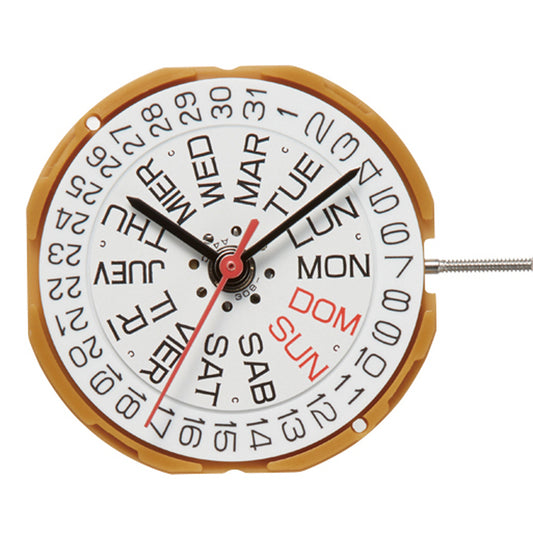 Miyota GM00 Japan Quartz watch movement with English date display, reliable precision by Miyota.