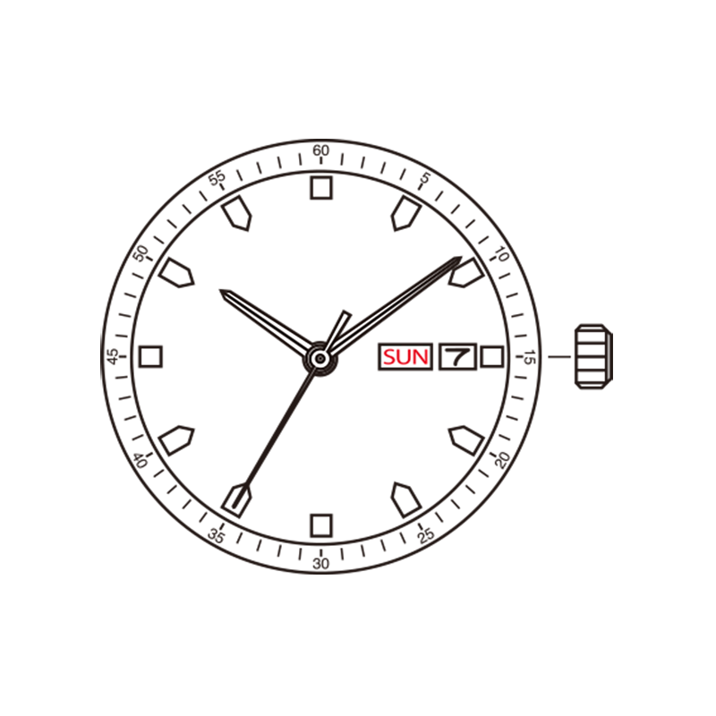 Mouvement à quartz japonais Miyota GM00, caractères anglais et chinois