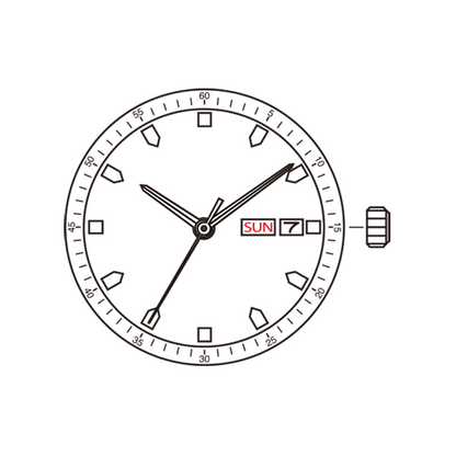 Miyota GM00 Japan quartz movement watch accessory with English and Chinese characters, precise timekeeping.