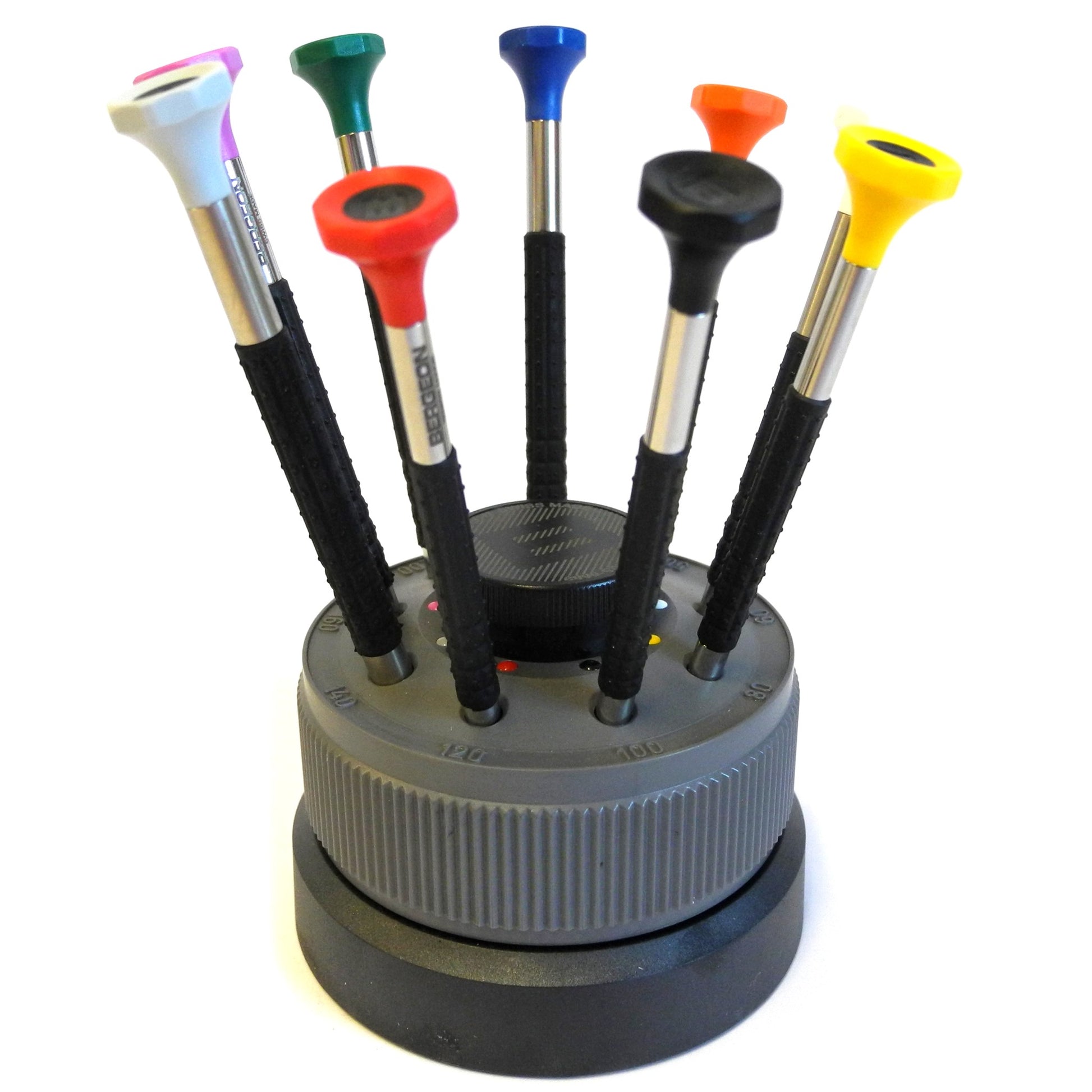 Bergeon 6899-S09 ergonomic screwdriver set with 9 precision stainless steel tools for watch repairs