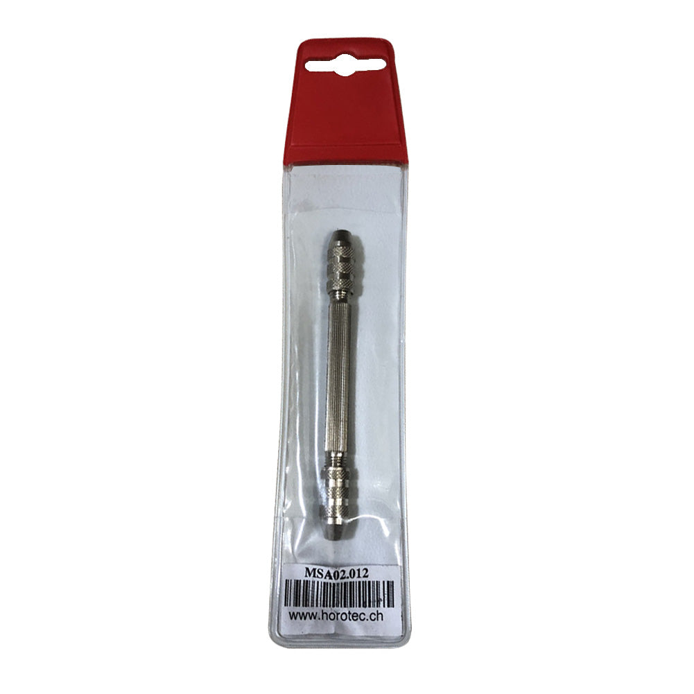 Horotec MSA02.012 double pin vise for watch repair, sturdy grip tool by Horotec, ideal for precision tasks.