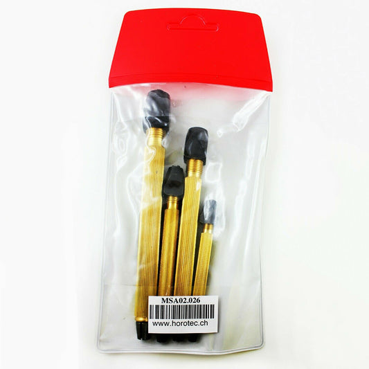 Horotec MSA02.026 Pin Vice Set with 4 square heads for precise watch accessory handling and repair.