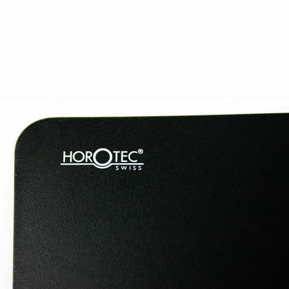 Horotec MSA24.206 black self-adhesive bench mat, 350x240mm durable surface for watch repair workstations.