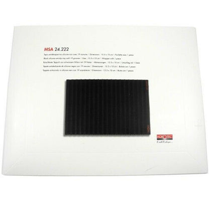 Horotec MSA24.222 black silicone anti-slip bench mat with 19 grooves for organized watchmaking tool storage.