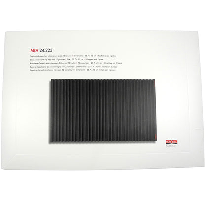 Horotec MSA24.223 black silicon anti-slip bench mat with 32 grooves for organized watch repair workspace.