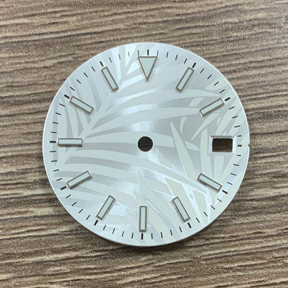 28.5MM blue luminous watch dial with clear markers for ETA2836, 8215, 821A, 2813 movements