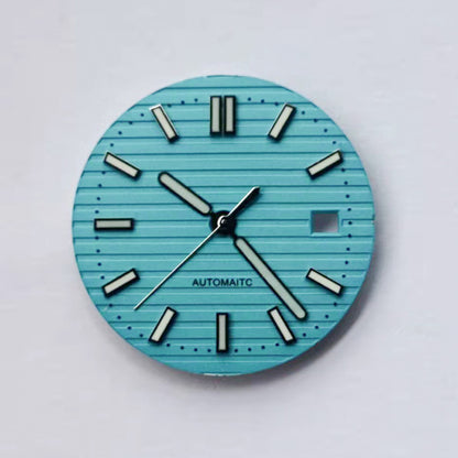 Cadran de montre 30,5 mm avec aiguilles vertes lumineuses, compatible avec les mouvements NH35/NH36