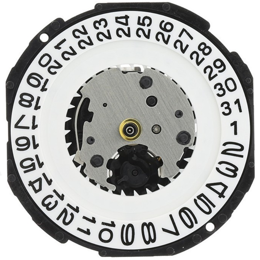 Hattori Epson TMI PC32 quartz watch movements with date display at 3 & 6 o'clock, Japan made, set of 3.