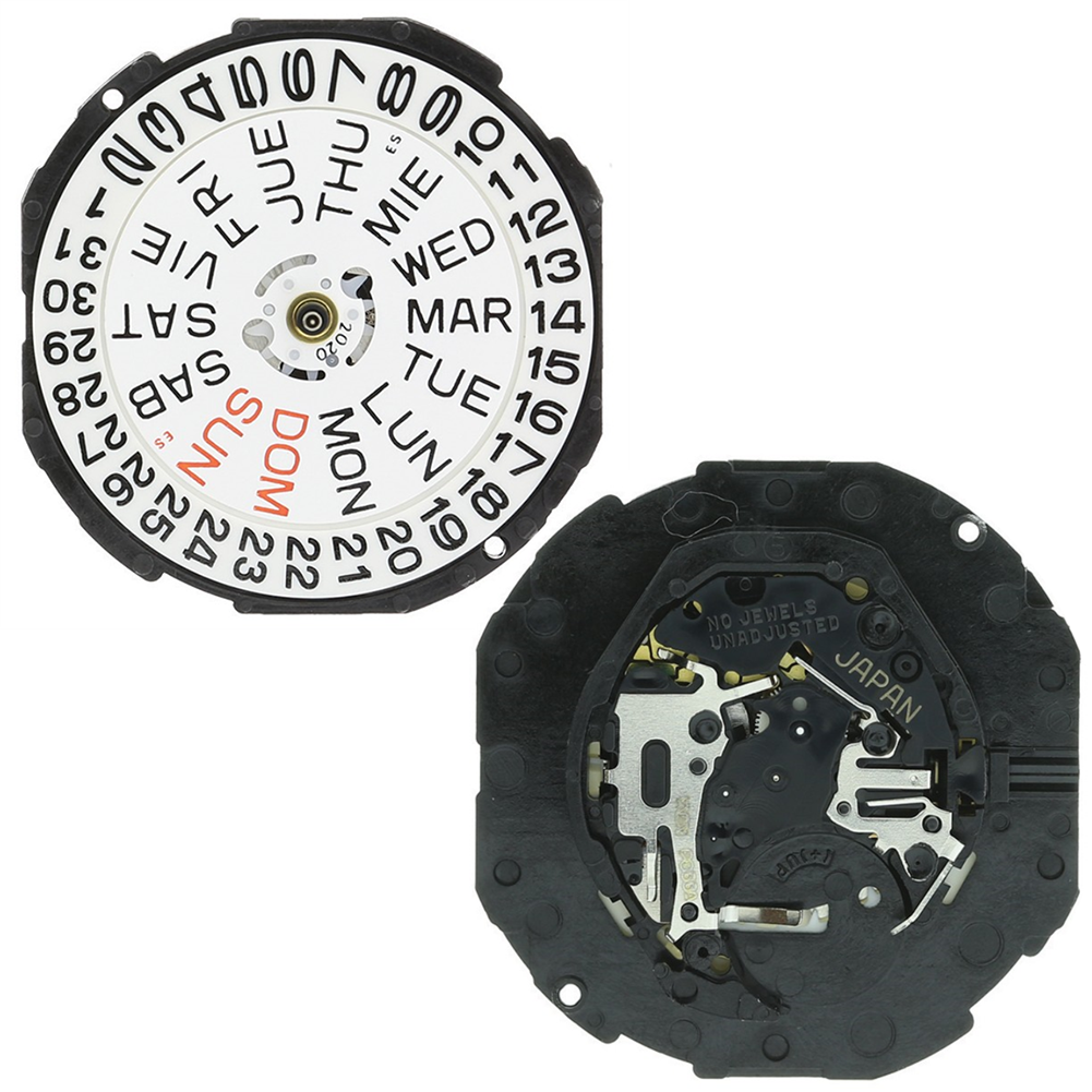 Hattori Epson TMI PC33 quartz watch movement, precise Japan-made mechanism for accurate watch repairs.