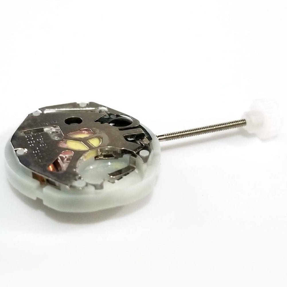 Sunon PE25 quartz watch movement with 3 hands, date window at 3 o'clock, ideal for precise timekeeping.